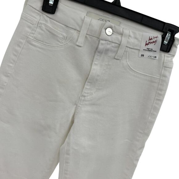 Joe's White Flawless Hi Rise Honey Curvy Cropped Boot Jeans - Picture 5 of 13